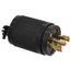 3P 15A Industrial Locking Plug, ML-3P, 125 & 250V, Black, HBL7485