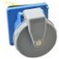 4 Pin, Pin and Sleeve Female Receptacle 3 Pole, IEC 60309-1, 60A, 250v, Watertight, 3 Phase, 4 Wire, Blue, HBL460R9W