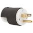 2P 3 Wire 15A Straight Blade Plug 5-15P, 125 VAC, Black & White, HBL5266C