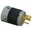 2P 3 Wire 20A Straight Blade Plug 6-20P, 250VAC, Black & White, HBL5466C