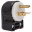 2P 3 Wire 20A Straight Blade Angled Plug 6-20P, 250VAC, Black & White, HBL5466CA