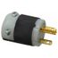 2P 3 Wire 15A Straight Blade Plug 6-15P, 250VAC, Black & White, HBL5666C