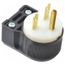 2P 3 Wire 15A Straight Blade Angled Plug 6-15P, 250VAC, Black & White, HBL5666CA