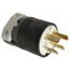 3P, 4 Wire 50A Straight Blade Plug, 15-50P, 250VAC, Black & White, HBL8451C