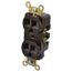Straight Blade Duplex Receptacle, NEMA 5-15R, 15A, Self-Grounding, Brown, HBL5252