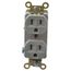 Straight Blade Duplex Receptacle, NEMA 5-15R, 15A, Self-Grounding, Gray, HBL5252GY