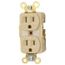 Straight Blade Duplex Receptacle, NEMA 5-15R, 15A, Self-Grounding, Ivory, HBL5262I