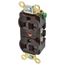 Straight Blade Duplex Receptacle, NEMA 5-20R, 20 Amps, Self-Grounding, Brown, HBL5352