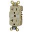 Straight Blade Duplex Receptacle, NEMA 5-20R, 20 Amps, Self-Grounding, Ivory, HBL5362I