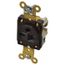 Straight Blade Single Receptacle, NEMA 6-20R, 20 Amps, Self-Grounding, Brown, HBL5461