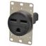 Straight Blade Single Receptacle, NEMA 6-30R, 30 Amps, Self-Grounding, Black, HBL9330
