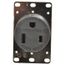 Straight Blade Single Receptacle, NEMA 6-50R, 50As, Self-Grounding, Black, HBL9367