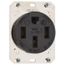 Straight Blade Single Receptacle, NEMA 14-50R, 50As, Self-Grounding, Black, HBL9450A