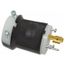 2P 3 Wire 20A Industrial Locking Plug, L5-20P, 125V, Black & White, HBL2311