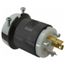 2P 3 Wire 20A Industrial Locking Plug, L7-20P, 277V, Black & White, HBL2331