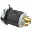 2P 3 Wire Industrial Locking Plug, L6-30P, 250V, Black & White, HBL2621