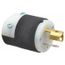 2P 3 Wire 15A Industrial Locking Plug, L5-15P, 125V, Black & White, HBL4720C