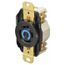 250 VAC, 20 Amp, L15-20R NEMA, Self Grounding Receptacle, Black, HBL2420