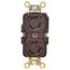 2P 3 Wire 250 VAC, 15A, L6-15R NEMA, Self Grounding Receptacle, Brown, HBL4550