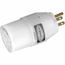 2P 3 Wire Industrial Straight Blade Adapter, 5-15P to L5-15R, 125 VAC, White, HBL2271