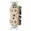 Straight Blade Duplex Receptacle, NEMA 5-20R, 20 Amps, Self-Grounding, Ivory, HBL8300HI