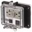 1 Port, 3 Power Receptacle, Ethernet, Clear Data Port Receptacle, Gray, PR4X205EB