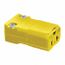 2P 3 Wire 20A Industrial Straight Blade Connector, 5-20R, 125 VAC, Yellow, HBL5369VY