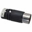 3P, 4 Wire 50A Industrial Locking Plug, Non-NEMA, Black & White, HBL3765C