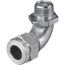 1/2" MNPT 0.5 to 0.63" Steel Liquid Tight Elbow Strain Relief Cord Grip, NHC1024ZP