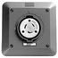 2P 3 Wire 277 VAC, 20 Amp, L7-20R NEMA, Self Grounding Receptacle, Gray, HBL2330SR2