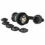 2P 3 Wire 20A Industrial Watertight Locking Plug, L6-20P, 250V, Black & White, HBL2321SW