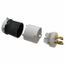 3P 30A Industrial Locking Plug, Shrouded, L16-30P, 480V, Black & White, HBL2731S