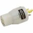 2P 3 Wire Industrial Straight Blade Adapter, 5-15P to 5-20R, 125 VAC, White, HBL2274