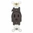 Straight Blade Single Receptacle, NEMA 5-50R, 50As, Self-Grounding, Black, HBL9360