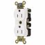 Straight Blade Duplex Receptacle, NEMA 5-15R, 15A, Self-Grounding, White, HBL5252W