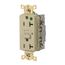 Duplex Hospital GFCI Receptacle, NEMA 5-20R, Manual Reset, Back/Side Wiring (Ivory), GFR83I