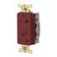 Duplex Hospital GFCI Receptacle, NEMA 5-20R, Manual Reset, Back/Side Wiring (Red), GFR83R