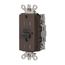 Duplex Hospital GFCI Receptacle, NEMA 5-15R, Manual Reset, Back/Side Wiring (Brown), GFSG5262