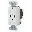 USB Charger Receptacle, 15A 125V Duplex, Power Delivery 55W Type C Ports, NEMA 5-15R, (White), USB15CPDW
