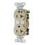 Straight Blade Duplex Receptacle, Hospital Grade, 20A 125V, 2-Pole 3-Wire Grounding, 5-20R (Ivory), 8300IV