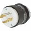 20A Industrial Locking Plug, L18-20P, 120 & 208V, Black & White, HBL2441