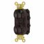 Hospital Straight Blade Duplex Receptacle, Self-Grounding, 20A, 125v, Brown, SNAP8300A