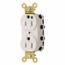 Hospital Straight Blade Duplex Receptacle, Self-Grounding, 15A, 125v, White, SNAP8200WA