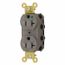 Hospital Straight Blade Duplex Receptacle, Self-Grounding, 20A, 125v, Gray, SNAP8300GYA