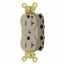 Hospital Straight Blade Duplex Receptacle, Self-Grounding, 20A, 125v, Light Almond, SNAP8300LAA