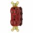 Hospital Straight Blade Duplex Receptacle, Self-Grounding, 20A, 125v, Red, SNAP8300RA