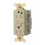 Duplex Hospital GFCI Receptacle, Tamper Resistant NEMA 5-20R, Manual Reset, Back/Side Wiring (Ivory), GFRTW83I