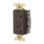 Duplex Hospital GFCI Receptacle, NEMA 5-20R, Manual Reset, Back/Side Wiring (Brown), GFR83