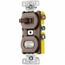 Combination Single Pole Toggle Switch, 1 Toggle, 1 Pilot Light, 15A 120v, Brown, RC109