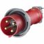 Male Pin and Sleeve Connector, 100A 3-Phase Delta 480V AC, 3- Pole 4-Wire Grounding, Watertight, Red, HBL4100P7W